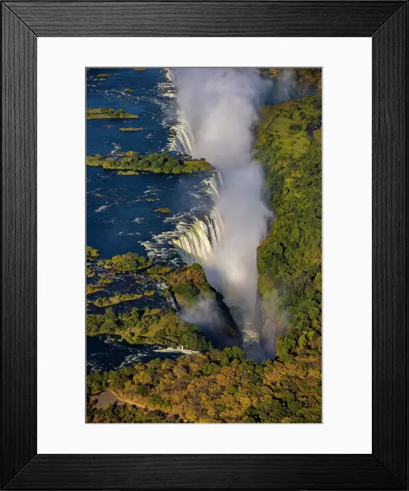 Framed Print : Aerial of Victoria Falls, Zimbabwe Framed Print : Aerial of Victoria Falls, Zimbabwe