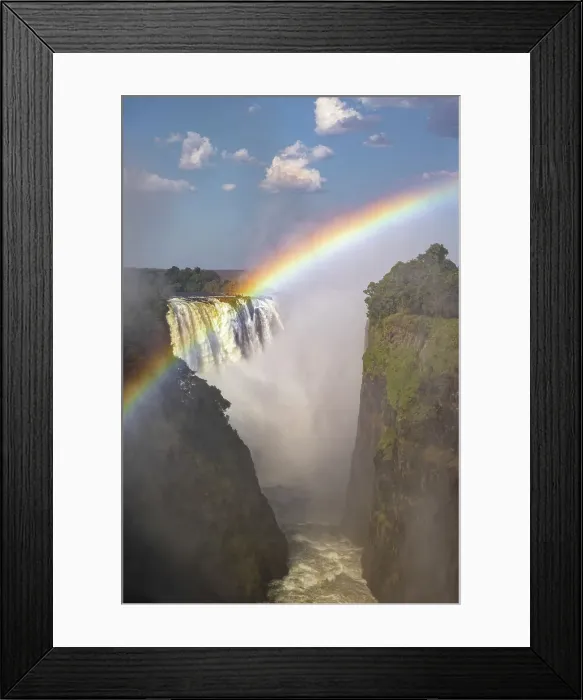 Framed Print : Rainbow over Victoria Falls, Victoria Falls, Zimbabwe Framed Print : Rainbow over Victoria Falls, Victoria Falls, Zimbabwe