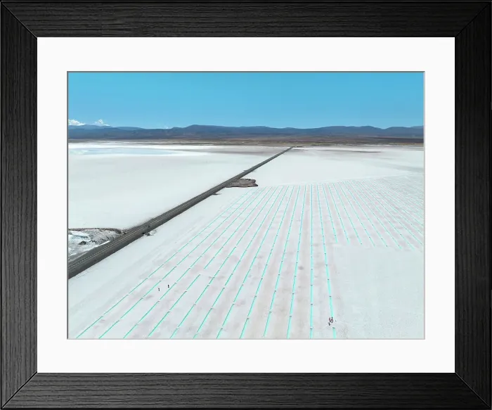 Framed Print : Aerial view of the Salinas Grandes salt flat turquoise pools, Puna of Salta and Jujuy, Northwest Argentina Framed Print : Aerial view of the Salinas Grandes salt flat turquoise pools, Puna of Salta and Jujuy, Northwest Argentina