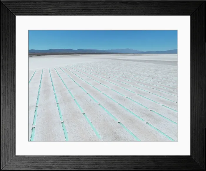 Framed Print : Aerial view of the Salinas Grandes salt flat turquoise pools, Puna of Salta and Jujuy, Northwest Argentina Framed Print : Aerial view of the Salinas Grandes salt flat turquoise pools, Puna of Salta and Jujuy, Northwest Argentina