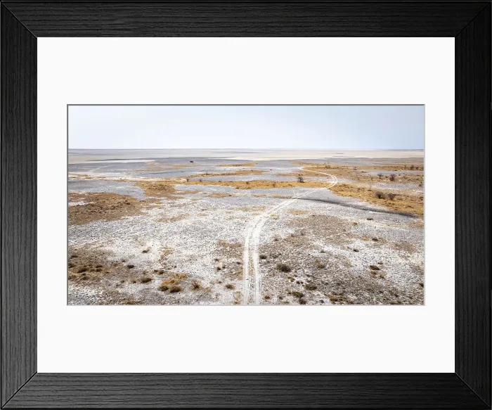 Framed Print : Road to nowhere, Makgadikgadi Salt Pans, Botswana