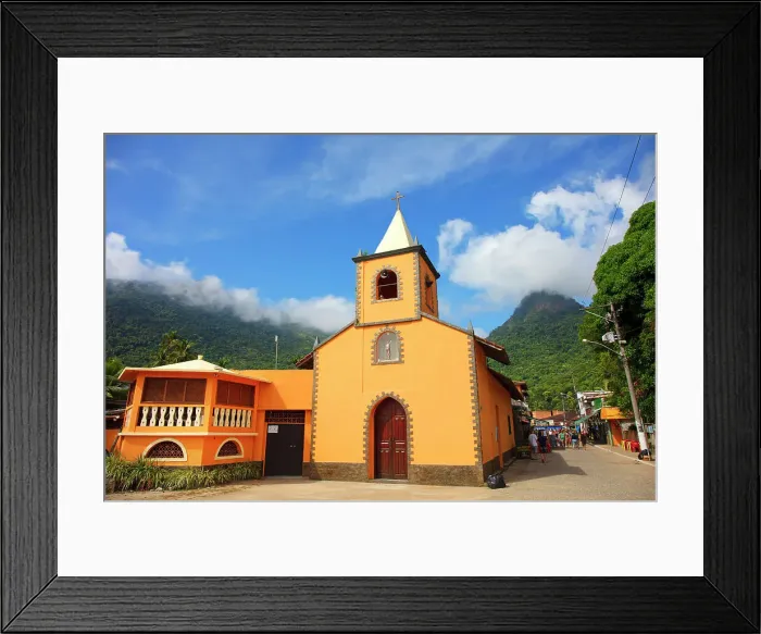 Framed Print : The small church of Vila do Abraao, Ilha Grande, Angra dos Reis, Rio de Janeiro, Brazil Framed Print : The small church of Vila do Abraao, Ilha Grande, Angra dos Reis, Rio de Janeiro, Brazil
