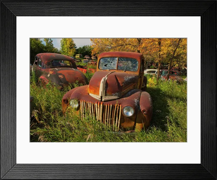 Framed Print : Vintage old vehicle in wrecking yard St. Lupicin, Manitoba, Canada Framed Print : Vintage old vehicle in wrecking yard St. Lupicin, Manitoba, Canada