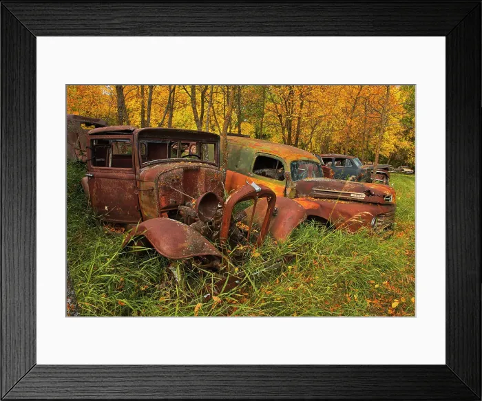 Framed Print : Vintage old vehicle in wrecking yard St. Lupicin, Manitoba, Canada Framed Print : Vintage old vehicle in wrecking yard St. Lupicin, Manitoba, Canada