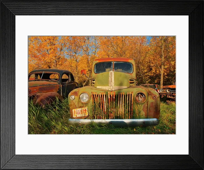 Framed Print : Vintage old vehicle in wrecking yard St. Lupicin, Manitoba, Canada Framed Print : Vintage old vehicle in wrecking yard St. Lupicin, Manitoba, Canada