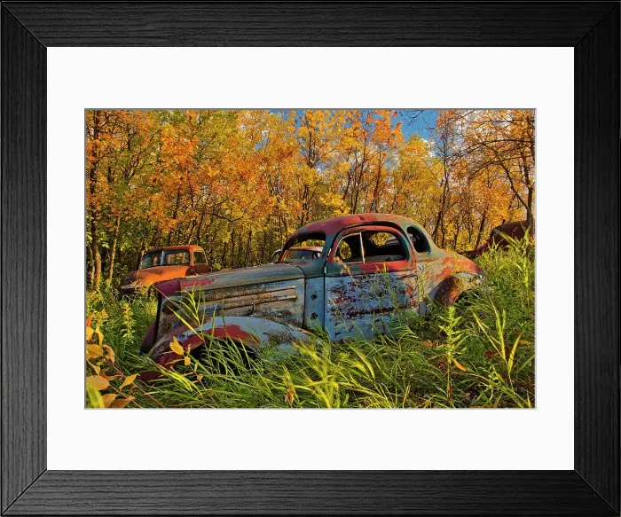 Framed Print : Vintage old vehicle in wrecking yard St. Lupicin, Manitoba, Canada Framed Print : Vintage old vehicle in wrecking yard St. Lupicin, Manitoba, Canada