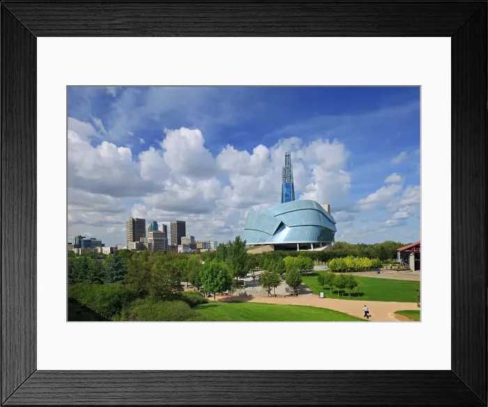 Framed Print : Winnipeg skyline with Canadian Museum for Human Rights, Winnipeg, Manitoba, Canada