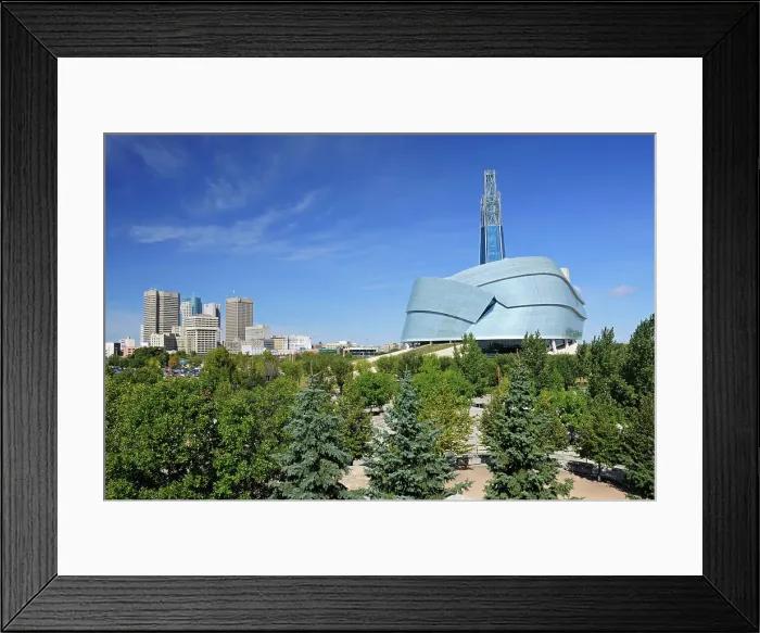 Framed Print : Winnipeg skyline with Canadian Museum for Human Rights, Winnipeg, Manitoba, Canada