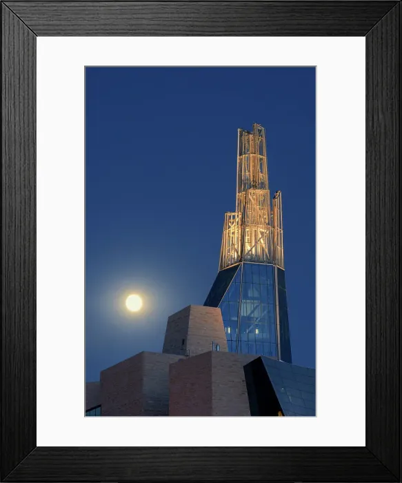 Framed Print : Canadian Museum for Human Rights (CMHR) with full moon rising, Winnipeg, Manitoba, Canada Framed Print : Canadian Museum for Human Rights (CMHR) with full moon rising, Winnipeg, Manitoba, Canada