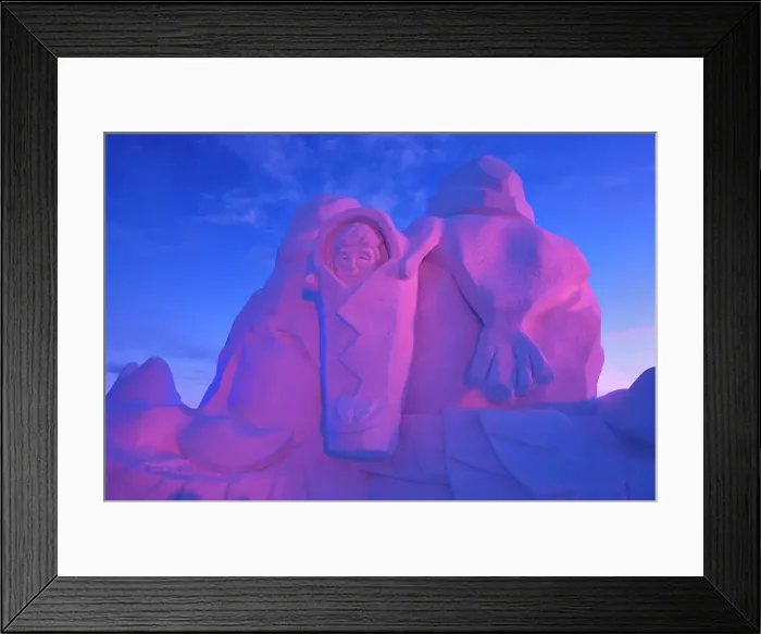 Framed Print : Ice sculpture during the Festival du Voyageur at Fort Gibraltor. St. Boniface. Winnipeg, Manitoba, Canada Framed Print : Ice sculpture during the Festival du Voyageur at Fort Gibraltor. St. Boniface. Winnipeg, Manitoba, Canada