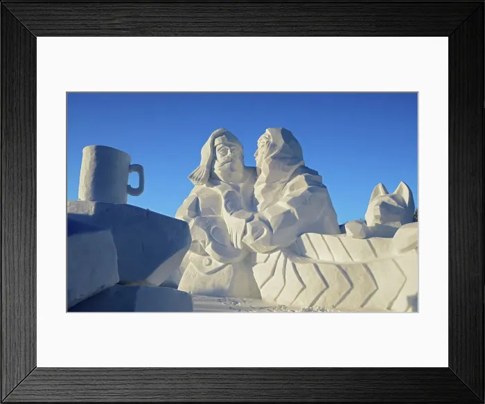 Framed Print : Ice sculpture during the Festival du Voyageur at Fort Gibraltor. St. Boniface. Winnipeg, Manitoba, Canada Framed Print : Ice sculpture during the Festival du Voyageur at Fort Gibraltor. St. Boniface. Winnipeg, Manitoba, Canada