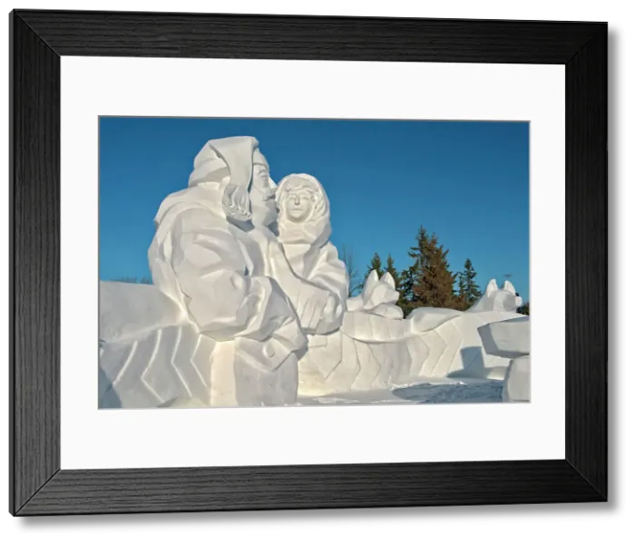 Framed Print : Ice sculpture during the Festival du Voyageur at Fort Gibraltor. St. Boniface. Winnipeg, Manitoba, Canada Framed Print : Ice sculpture during the Festival du Voyageur at Fort Gibraltor. St. Boniface. Winnipeg, Manitoba, Canada
