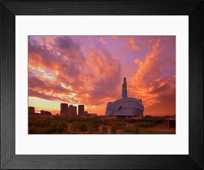 Framed Print : Canadian Museum for Human Rights (CMHR) with the city of Winnipeg in background at sunset, Winnipeg, Manitoba, Canada Framed Print : Canadian Museum for Human Rights (CMHR) with the city of Winnipeg in background at sunset, Winnipeg, Manitoba, Canada