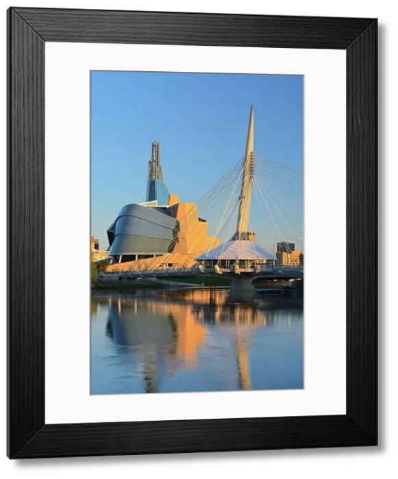 Framed Print : Canadian Museum for Human Rights (CMHR) and Esplanade Bridge, Winnipeg, Manitoba, Canada Framed Print : Canadian Museum for Human Rights (CMHR) and Esplanade Bridge, Winnipeg, Manitoba, Canada