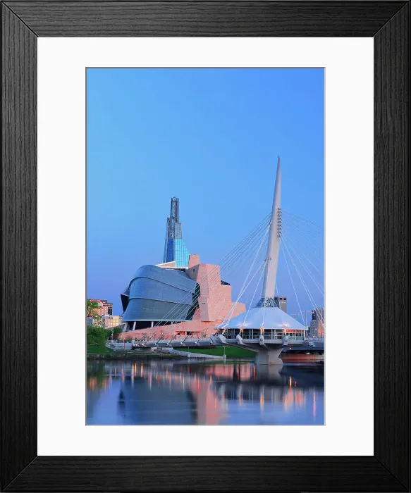 Framed Print : Canadian Museum for Human Rights (CMHR) and Esplanade Bridge, Winnipeg, Manitoba, Canada Framed Print : Canadian Museum for Human Rights (CMHR) and Esplanade Bridge, Winnipeg, Manitoba, Canada