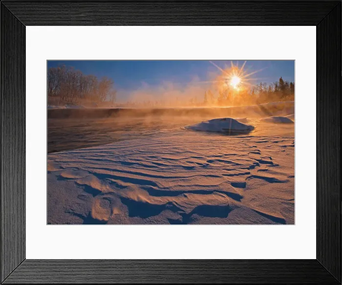 Framed Print : Sunrise at Rainbow Falls Whiteshell Provincial Park, Manitoba, Canada