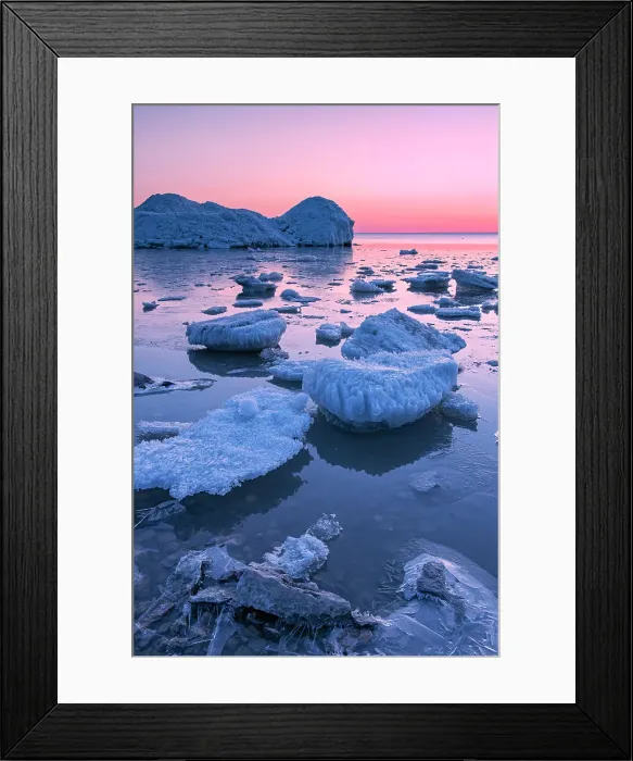 Framed Print : Ice on Lake Winnipeg at sunrise Winnipeg Beach, Manitoba, Canada