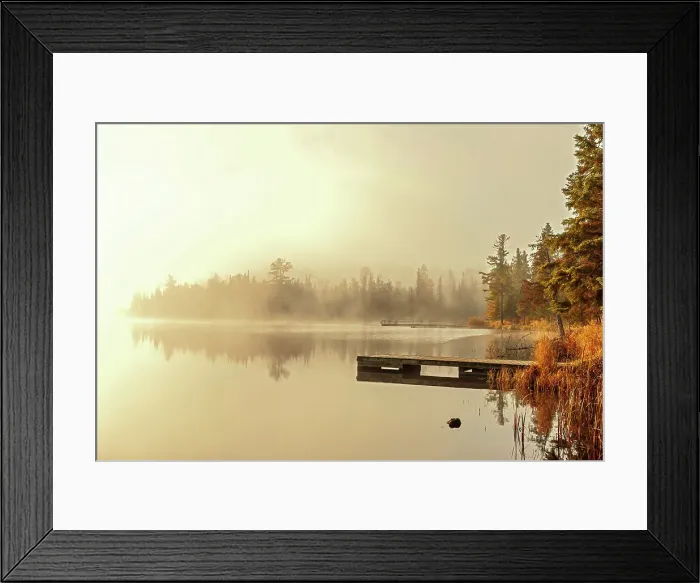 Framed Print : Sunrise and fog on Lyons Lake Whiteshell Provincial Park, Manitoba, Canada Framed Print : Sunrise and fog on Lyons Lake Whiteshell Provincial Park, Manitoba, Canada