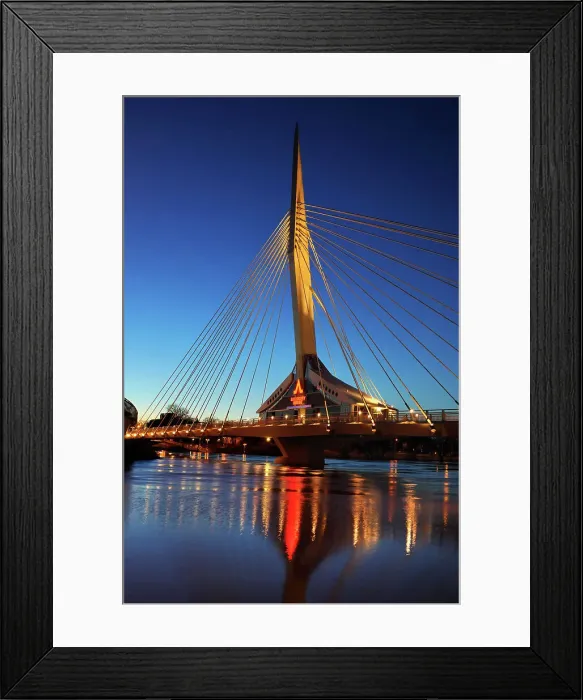 Framed Print : Provencher Bridge over the Red River, Winnipeg, Manitoba, Canada