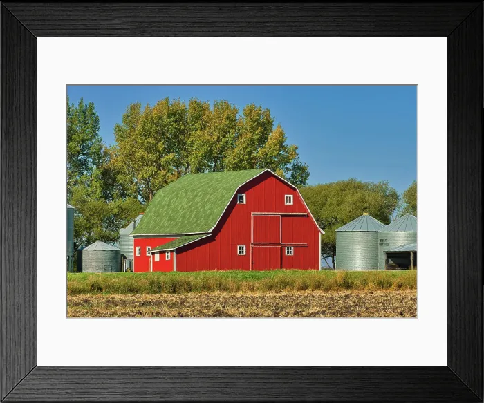 Framed Print : Red barn and grain bins Carroll, Manitoba, Canada Framed Print : Red barn and grain bins Carroll, Manitoba, Canada