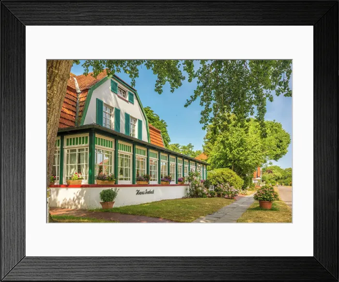 Framed Print : Traditional house in the village center of Spiekeroog, East Frisian Islands, East Frisia, Lower Saxony, Germany Framed Print : Traditional house in the village center of Spiekeroog, East Frisian Islands, East Frisia, Lower Saxony, Germany