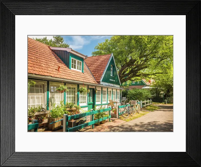 Framed Print : Typical houses in the village center of Spiekeroog, East Frisian Islands, East Frisia, Lower Saxony, Germany Framed Print : Typical houses in the village center of Spiekeroog, East Frisian Islands, East Frisia, Lower Saxony, Germany