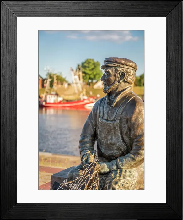 Framed Print : Bronze statue Fisherman (artist Hans-Christian Petersen) harbor of Greetsiel, East Frisia, Lower Saxony, Germany Framed Print : Bronze statue Fisherman (artist Hans-Christian Petersen) harbor of Greetsiel, East Frisia, Lower Saxony, Germany