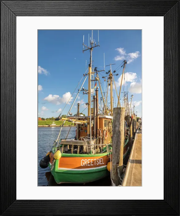 Framed Print : Shrimp boats in the harbor of Greetsiel, East Frisia, Lower Saxony, Germany Framed Print : Shrimp boats in the harbor of Greetsiel, East Frisia, Lower Saxony, Germany
