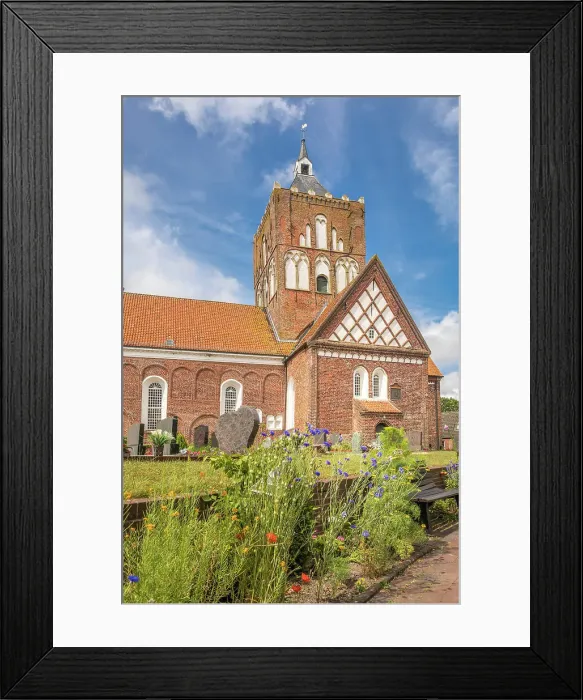 Framed Print : Kreuzkirche Pilsum, Krummhoern, East Frisia, Lower Saxony, Germany