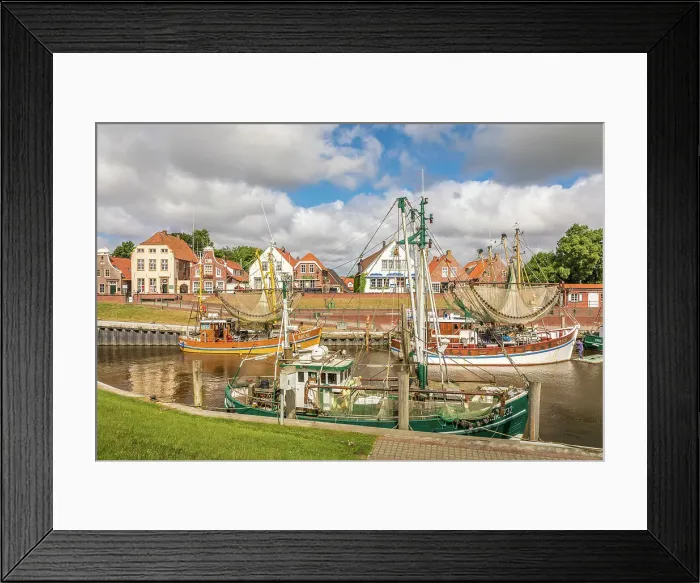 Framed Print : Shrimp boats in the harbor of Greetsiel, East Frisia, Lower Saxony, Germany Framed Print : Shrimp boats in the harbor of Greetsiel, East Frisia, Lower Saxony, Germany