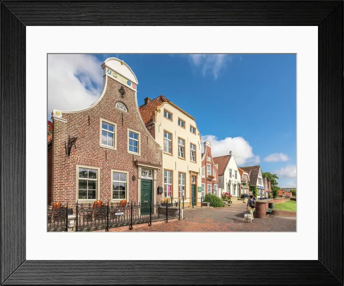 Framed Print : Historic houses in the old town of Greetsiel, East Frisia, Lower Saxony, Germany Framed Print : Historic houses in the old town of Greetsiel, East Frisia, Lower Saxony, Germany