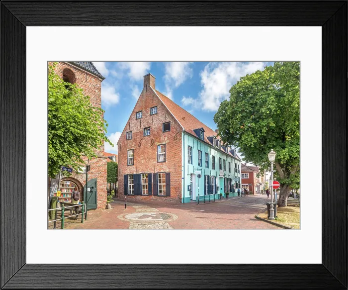Framed Print : Historic houses in the old town of Greetsiel, East Frisia, Lower Saxony, Germany Framed Print : Historic houses in the old town of Greetsiel, East Frisia, Lower Saxony, Germany