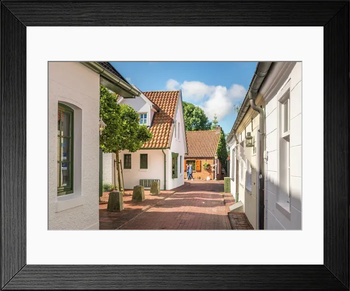 Framed Print : Historic houses in the old town of Greetsiel, East Frisia, Lower Saxony, Germany Framed Print : Historic houses in the old town of Greetsiel, East Frisia, Lower Saxony, Germany