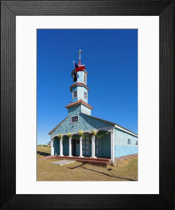 Framed Print : Facade of Iglesia Huyar Alto Church, Huyar, Curaco De Velez, Quinchao Island, Chiloe Province, Los Lagos Region, Chile Framed Print : Facade of Iglesia Huyar Alto Church, Huyar, Curaco De Velez, Quinchao Island, Chiloe Province, Los Lagos Region, Chile