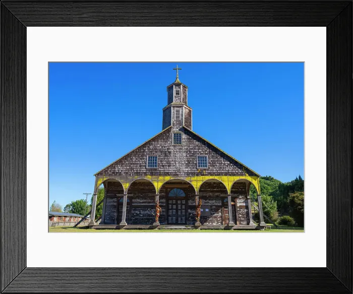 Framed Print : Facade of Church of Quinchao, Quinchao Island, UNESCO, Chiloe Province, Los Lagos Region, Chile Framed Print : Facade of Church of Quinchao, Quinchao Island, UNESCO, Chiloe Province, Los Lagos Region, Chile