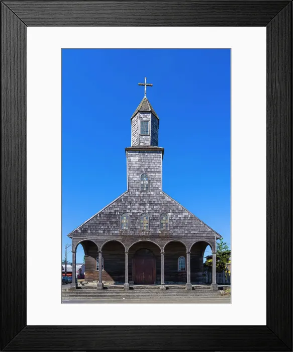 Framed Print : Church of Achao facade on sunny day, Achao, Quinchao Island, UNESCO, Chiloe Province, Los Lagos Region, Chile Framed Print : Church of Achao facade on sunny day, Achao, Quinchao Island, UNESCO, Chiloe Province, Los Lagos Region, Chile