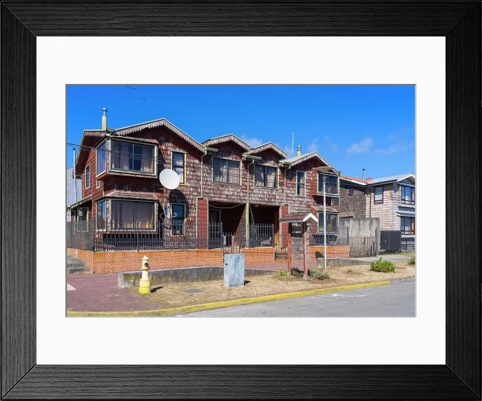 Framed Print : Facade of traditional houses, Achao, Quinchao Island, Chiloe Province, Los Lagos Region, Chile Framed Print : Facade of traditional houses, Achao, Quinchao Island, Chiloe Province, Los Lagos Region, Chile