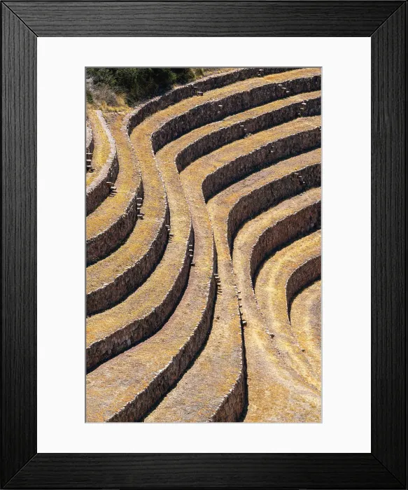 Framed Print : Abstract of terraces in Moray, Sacred Valley, Urubamba Province, Cusco Region, Peru Framed Print : Abstract of terraces in Moray, Sacred Valley, Urubamba Province, Cusco Region, Peru