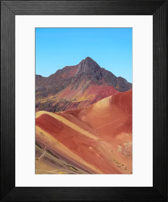 Framed Print : Hiking trail leading to Valle Rojo (Red Valley), near Rainbow mountain, Pitumarca District, Cusco, Peru Framed Print : Hiking trail leading to Valle Rojo (Red Valley), near Rainbow mountain, Pitumarca District, Cusco, Peru