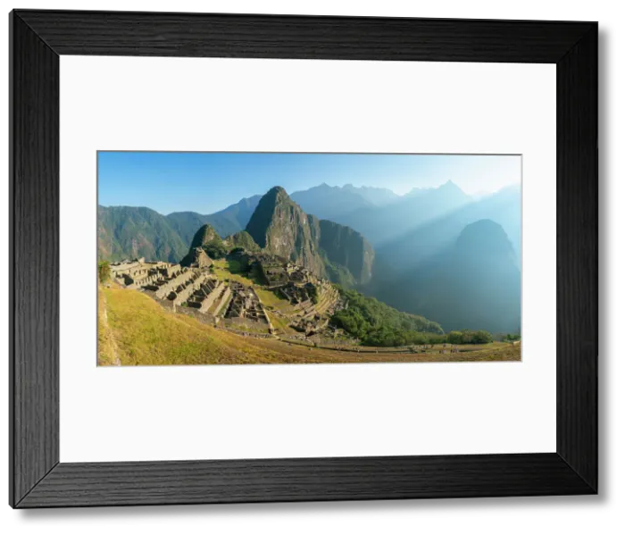 Framed Print : Historic ancient Lost city of the Incas, Machu Picchu on mountain in Andes, Cuzco Region, Peru Framed Print : Historic ancient Lost city of the Incas, Machu Picchu on mountain in Andes, Cuzco Region, Peru