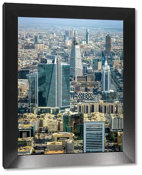 View over city centre and l Faisaliah Tower, Riyadh, Saudi Arabia