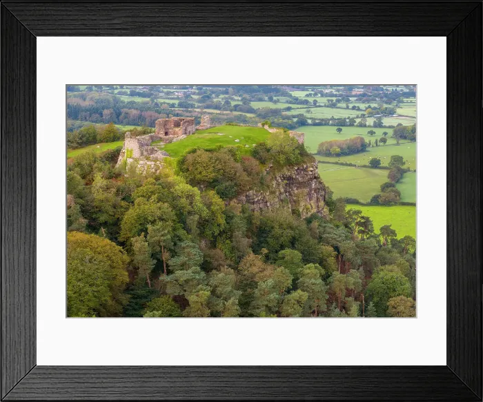 Framed Print : Aerial view of Beeston Castle in Cheshire, England. Autumn (October) 2023 Framed Print : Aerial view of Beeston Castle in Cheshire, England. Autumn (October) 2023