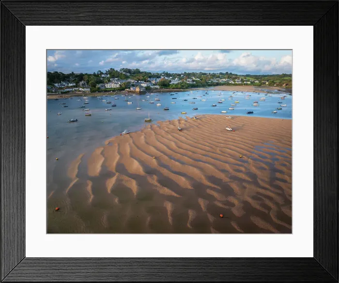 Framed Print : Aerial view of the Camel Estuary and village of Rock in North Cornwall, England. Summer (August) 2023 Framed Print : Aerial view of the Camel Estuary and village of Rock in North Cornwall, England. Summer (August) 2023