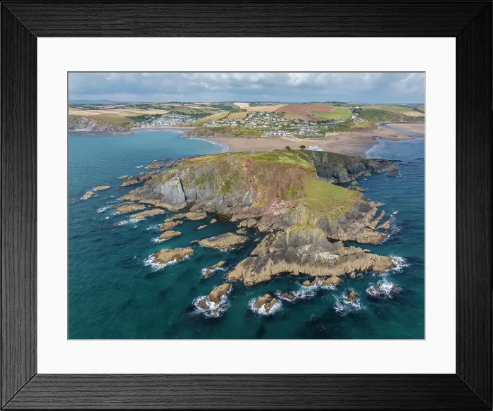 Framed Print : Aerial view of Burgh Island and Bigbury on Sea in the South Hams of Devon, England. Summer (July) 2023 Framed Print : Aerial view of Burgh Island and Bigbury on Sea in the South Hams of Devon, England. Summer (July) 2023