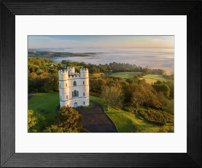 Framed Print : Beautiful morning sunlight on Haldon Belvedere folly (Lawrence Castle) near Exeter, Devon, England. Autumn (October) 2021 Framed Print : Beautiful morning sunlight on Haldon Belvedere folly (Lawrence Castle) near Exeter, Devon, England. Autumn (October) 2021