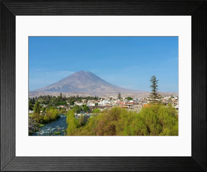 Framed Print : El Misti volcano rising above the white city of Arequipa and Chili River, UNESCO, Arequipa, Arequipa Province, Arequipa Region, Peru Framed Print : El Misti volcano rising above the white city of Arequipa and Chili River, UNESCO, Arequipa, Arequipa Province, Arequipa Region, Peru