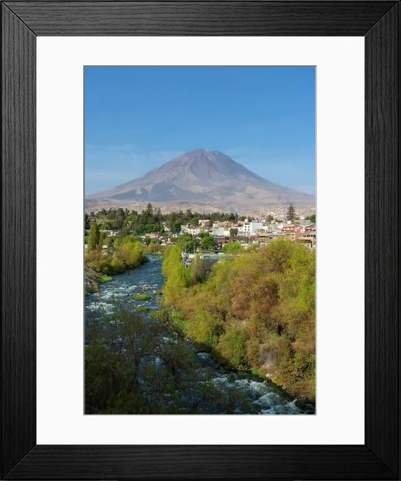 Framed Print : El Misti volcano rising above the white city of Arequipa and Chili River, UNESCO, Arequipa, Arequipa Province, Arequipa Region, Peru Framed Print : El Misti volcano rising above the white city of Arequipa and Chili River, UNESCO, Arequipa, Arequipa Province, Arequipa Region, Peru