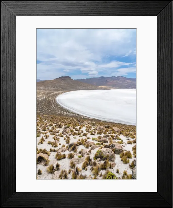 Framed Print : Elevated view of salt lake, Salinas y Aguada Blanca National Reserve, Arequipa Province, Arequipa Region, Peru Framed Print : Elevated view of salt lake, Salinas y Aguada Blanca National Reserve, Arequipa Province, Arequipa Region, Peru