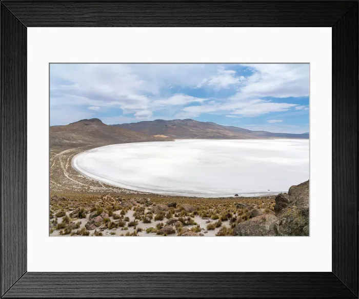 Framed Print : Elevated view of salt lake, Salinas y Aguada Blanca National Reserve, Arequipa Province, Arequipa Region, Peru Framed Print : Elevated view of salt lake, Salinas y Aguada Blanca National Reserve, Arequipa Province, Arequipa Region, Peru