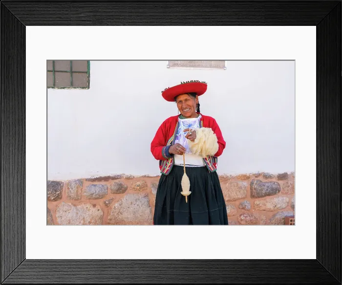 Framed Print : Peruvian woman in traditional dress winding up wool, Chinchero, Sacred Valley, Urubamba Province, Cusco Region, Peru Framed Print : Peruvian woman in traditional dress winding up wool, Chinchero, Sacred Valley, Urubamba Province, Cusco Region, Peru